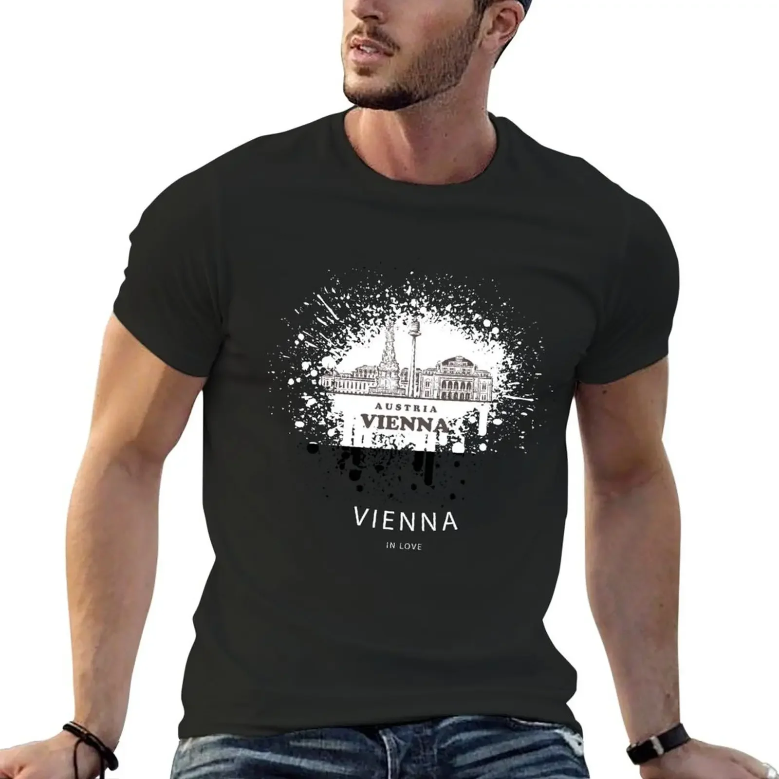 Vienna Austria in Love Vienna T-Shirt summer tops customizeds designer t shirt men