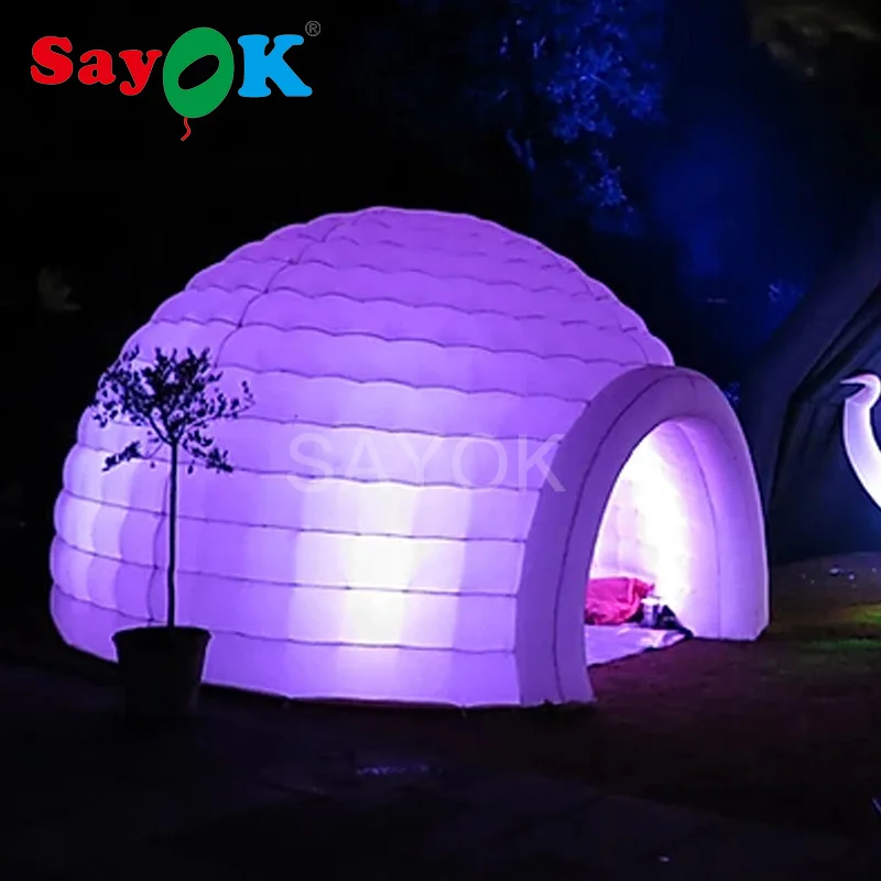 Sayok-5m Dia tenda domo inflável para publicidade, iluminação colorida, decoração do evento