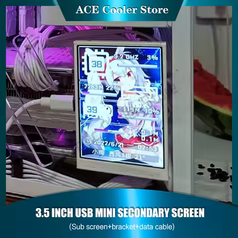 3 Inch IPS Type-C Secondary Screen Computer CPU GPU RAM HDD Display 320&times;480 USB C Monitor LCD USB Display Freely AIDA64