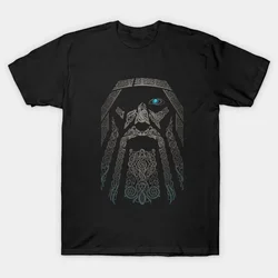 Vintage Nordic Mythology God Odin T-Shirt 100% Cotton O-Neck Summer Short Sleeve Casual Mens T-shirt Size S-3XL