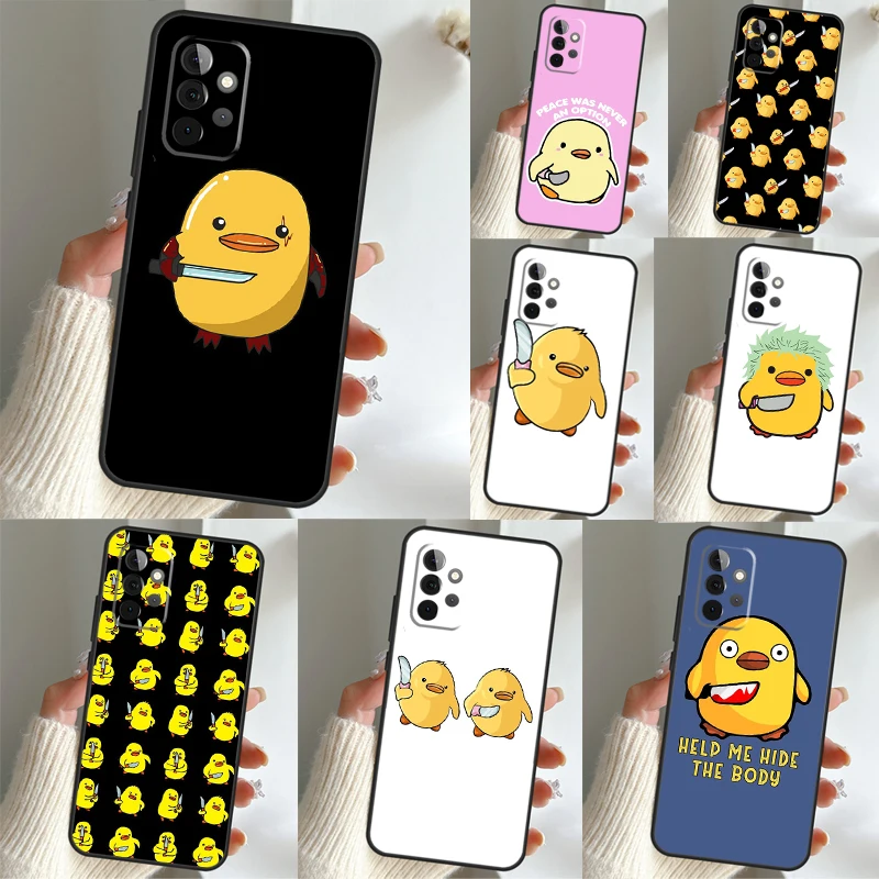 Duck With Knife Duck Cute Case For Samsung Galaxy A52 A32 A12 A54 A53 A34 A33 A23 A13 A14 A52S A21S A71 A51 A50 Coque