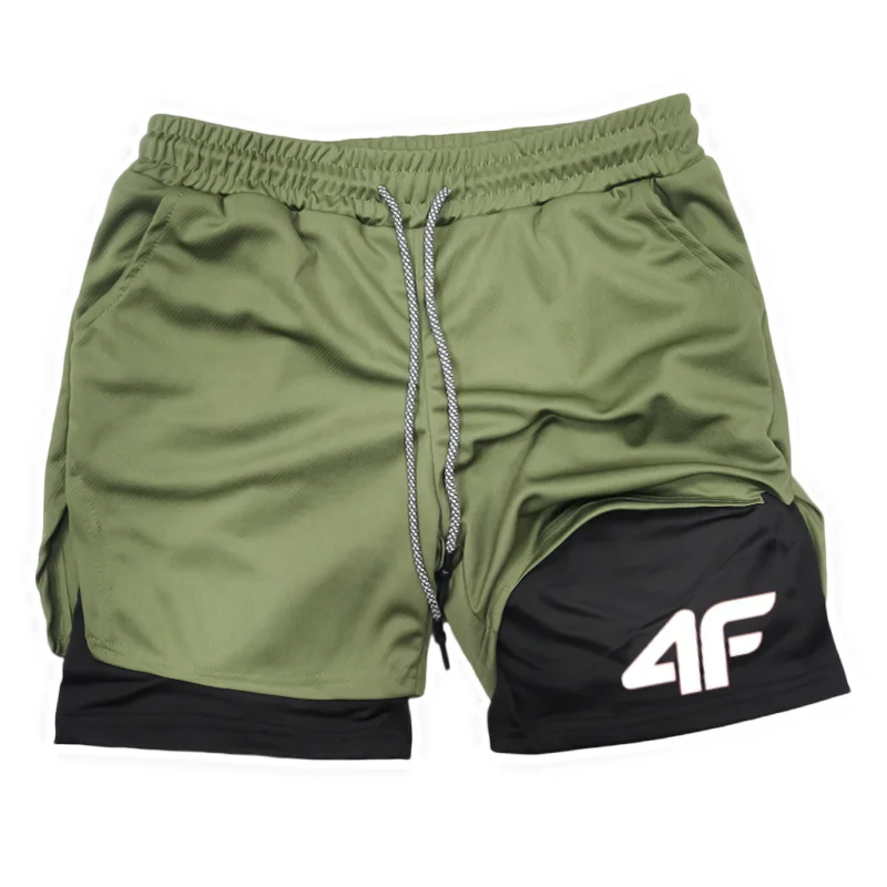 Men Running Shorts 2In1 Double-deck Sport Shorts Sportswear Comfortable Gym Fitness Short Double-Layer Training Jogging Clothing