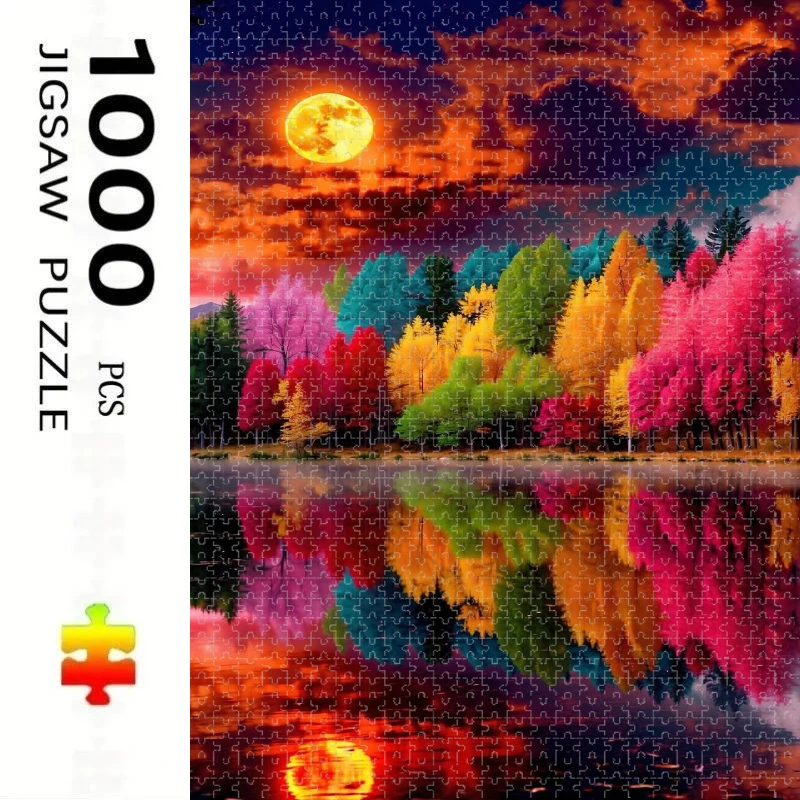 

Large Size Jigsaw Puzzle 500/1000/1200/2000 Pcs Jigsaw Sunset Riverside Scenery Puzzles for Adults Stress Relief Toys Gift