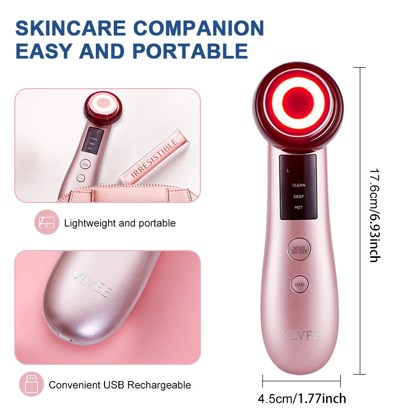 Dispositivo per il sollevamento e il rafforzamento del viso 4 IN 1 per la cura degli occhi impacco caldo strumento per la bellezza del viso per la casa cura del viso personale femminile