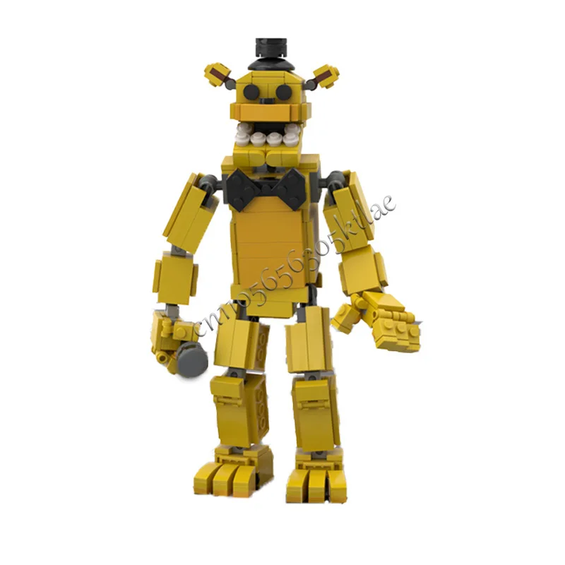 Golden Freddy MOC Personalizza la serie di personaggi famosi del gioco IRyS imposta giocattoli di assemblaggio per l'educazione creativa fai-da-te Collezione di regali per bambini