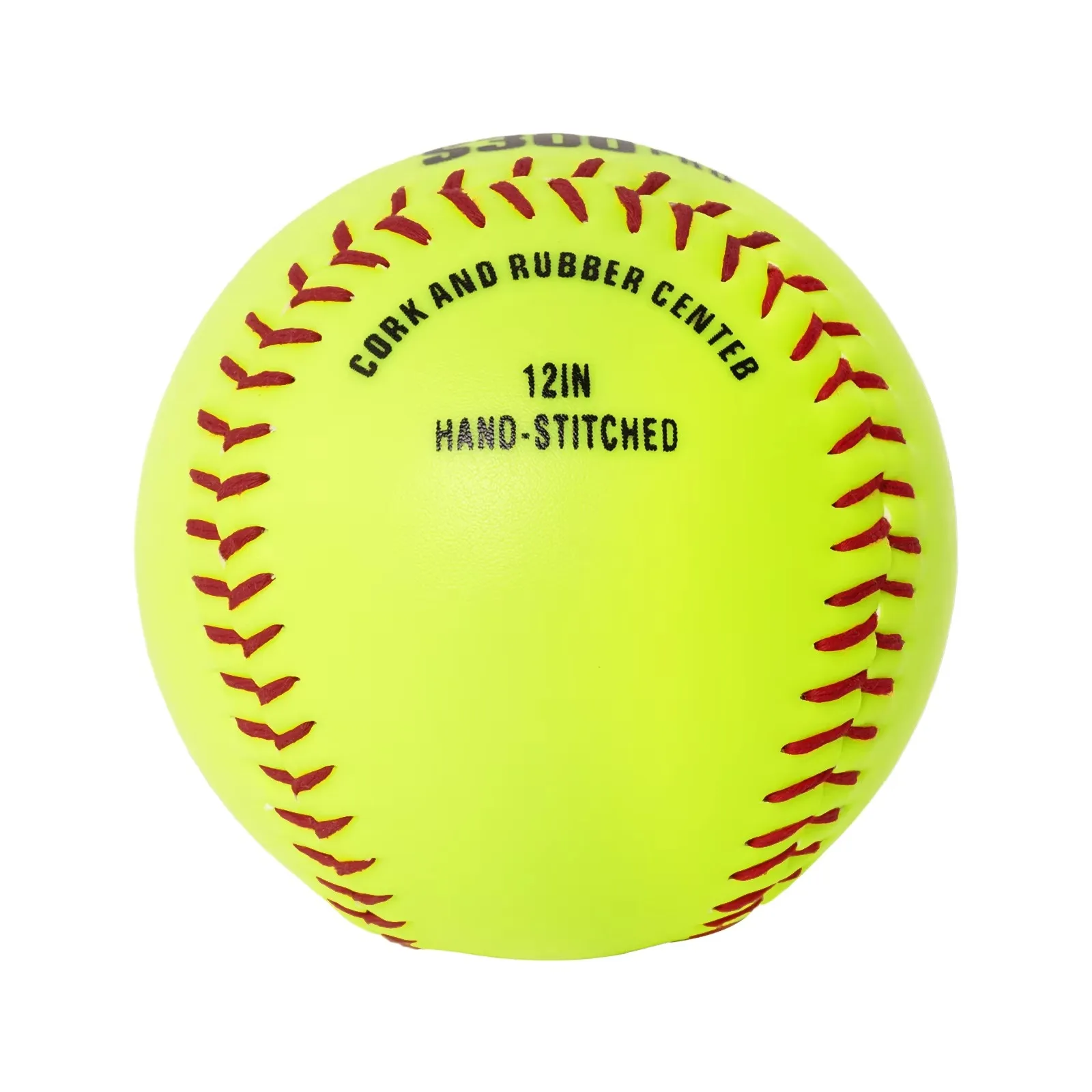 Wholesale 12 Inch Yellow Training Softballs PVC Synthetic Leather Cork Rubber Core For Practice Match