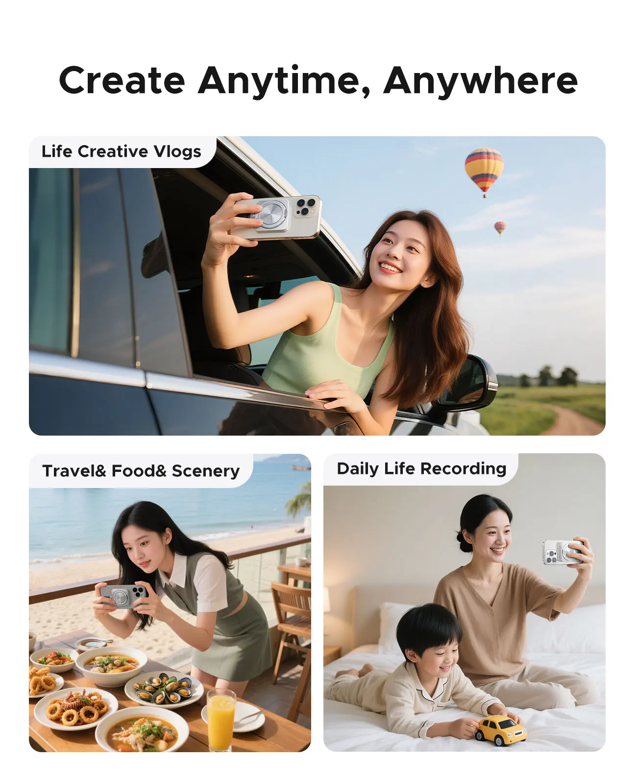 ORICO Magnetic External SSD for iPhone 16 15 Pro/Max ProRes 2000MB/s 4K ProRes HDR Record and Store with 360 Stand