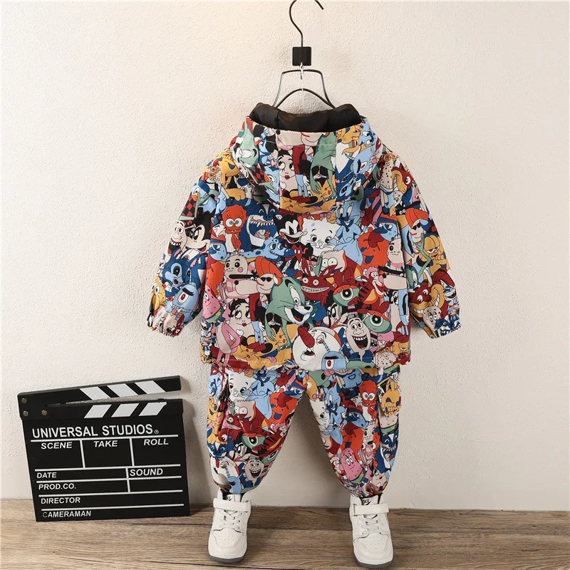 Baby Boys Girls Cartoon Clothing Sets Children Fashion Hoodies + Pants 2PCS Boys Suits Infant Kids Clothes Sport Suit 2-12Year