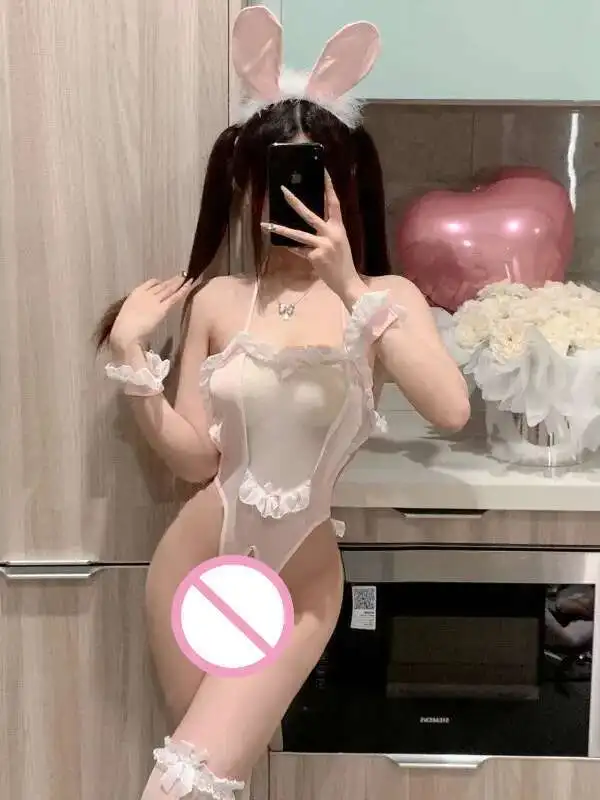 Sexy Cute Bunny Puro Desiderio Coppia Con Cavallo Aperto Tuta Hot Cosplay Bunny Girl Bellyband Tute Sexy Affascinante Carino GP6N
