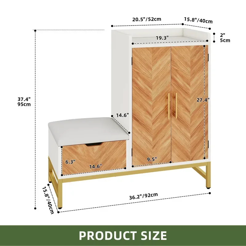 Flip Top Shoe Storage Bench with Seat Large Capacity Entryway Organizer for Hallway Corridor Home Furniture