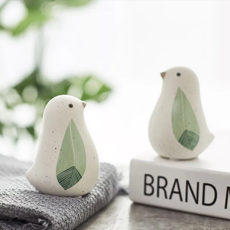 New Arrival Nordic Creative Ceramic Bird Figurines Home Decoration Accessories Party Crafts Animal figure Living Room Ornaments