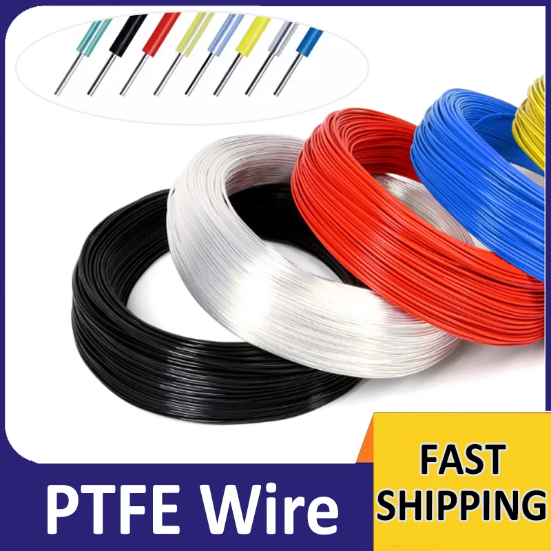 1~5 Meters Single Core PTFE Wire Silver Plated Cable FEP Insulation single line Internal wiring of electrical appliances