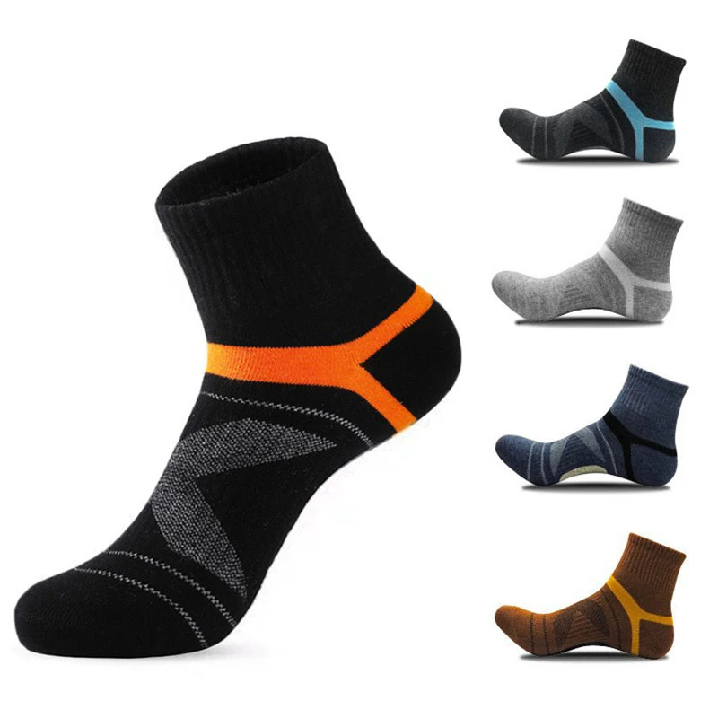 1Pair Men's Socks Hiking Black Sports Basketball Socks Casual Soft Running Summer Absorb Sweat Breathable Male Sokken Gifts