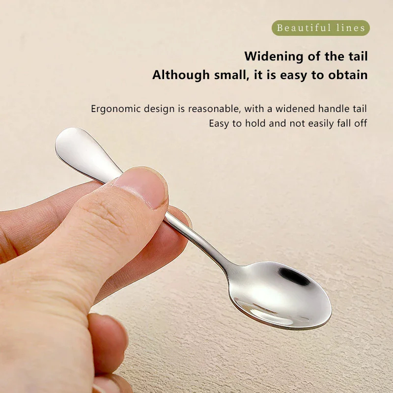 HOT 3/5Pcs Stainless Steel Mini Coffee Scoops Spoon Coffee Tea Ice Cream Spoons Dessert Spoon Couple Kitchen Tools