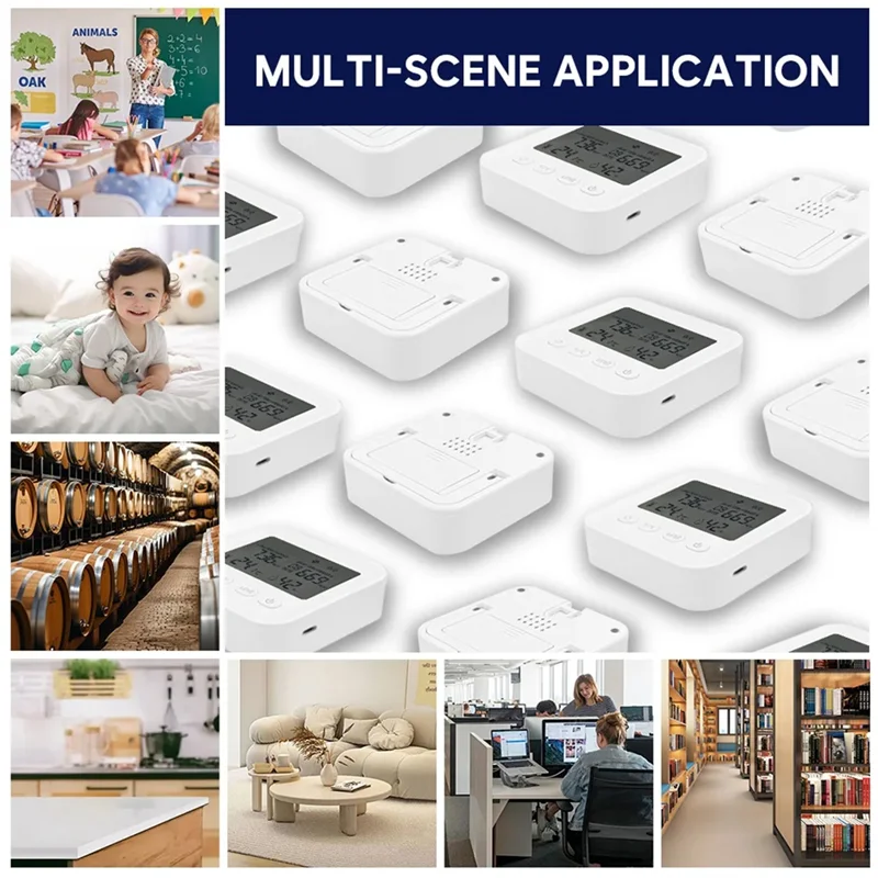 【GLAD】Radon-Gasdetektor für den Innenbereich, Mini-Radon-Luftqualitätsmonitor, Temperatur, Luftfeuchtigkeit, Dateneinstellung, Radon-Sensor-Monitor