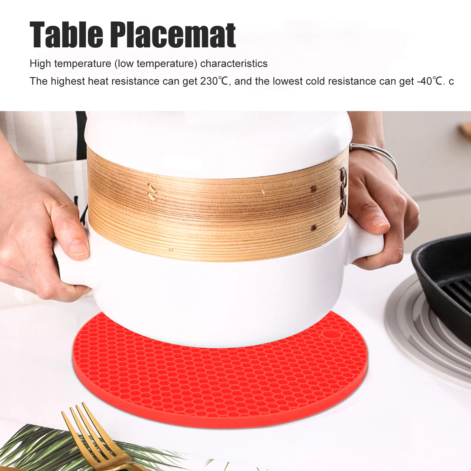 Silicone Anti Scalding Mat Pot Rack Household Kitchen Countertop Protection Heat-resistant Anti Slip Circular Silicone Mat