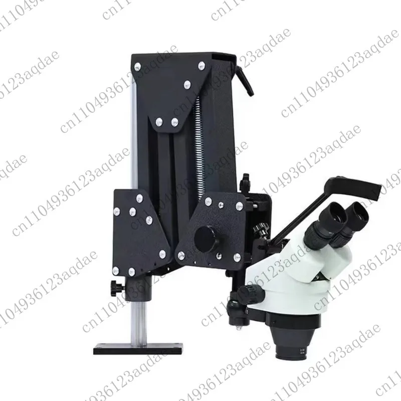 Support de tête de microscope 76 mm, bras à ressort réglable, support trinoculaire binoculaire
