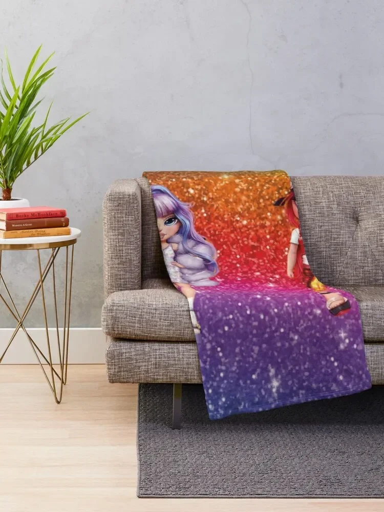 Rainbow High Dolls Characters Throw Blanket Sofa Blankets