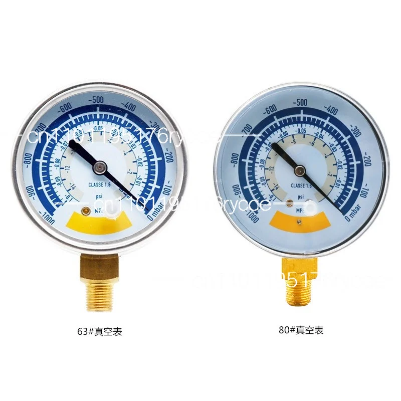 Surface stainless steel shell with anti-collision rubber sleeve vacuum meter, laboratory negative pressure vacuum meter