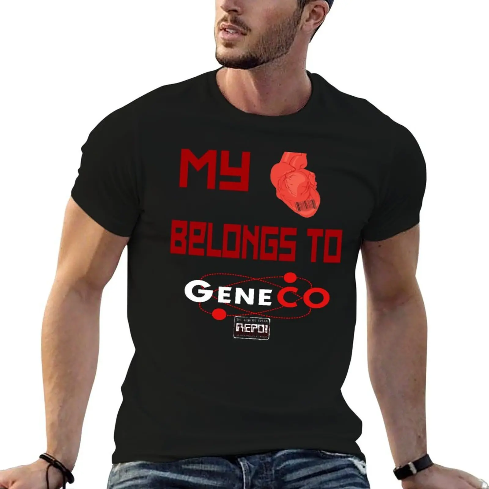 T-shirt My Heart Belongs To GeneCo, haut décontracté à manches courtes pour Noël