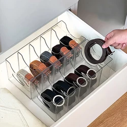 Acrylic rack transparent men and women multi-grid belt belt storage box tabletop home bow scarves display