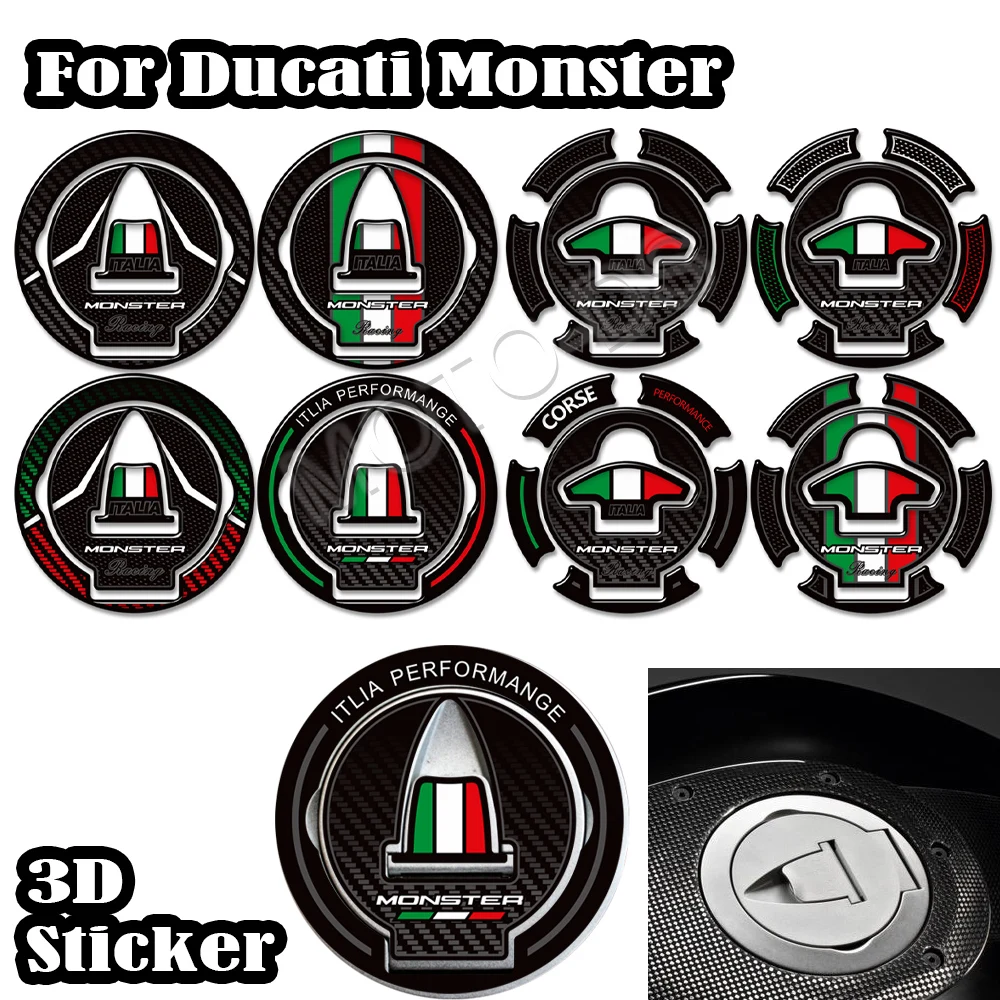 

Monster Motorcycle Tank Pad Gas Fuel Oil Cap Stickers For Ducati Monster 620 696 796 800 950 939 821 797 937 1000 1100 1200 SP ﻿