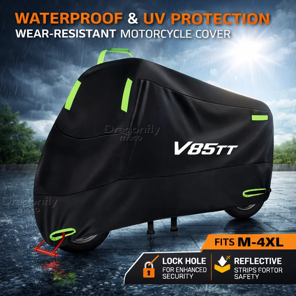

For MOTO GUZZI V85TT V 85 TT V85 TT Motorcycle Cover Waterproof Outdoor Scooter UV Protector Rain Cover With Reflective
