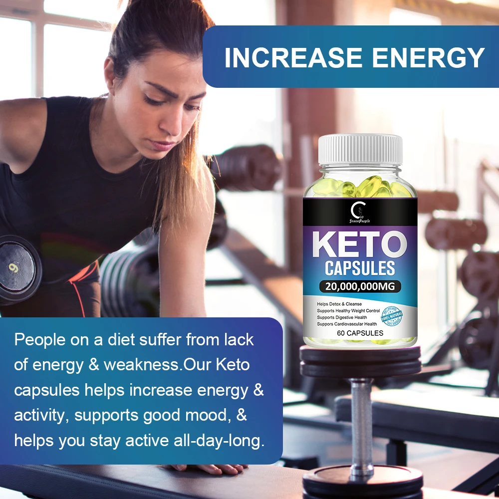 Keto Detox Capsule Fat Burner Energy and Focus Weight Management Helps Metabolism Ketone Support Slimming Tool for Men and Women