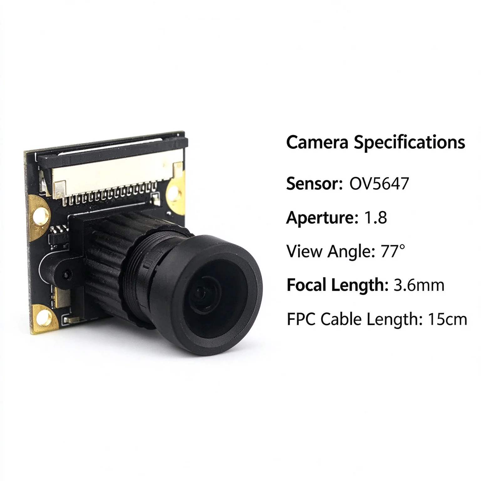 OV5647 Camera Module 5MP 77 Degree Adjustable Focus CSI Interface for Raspberry Pi 5 4B Zero W