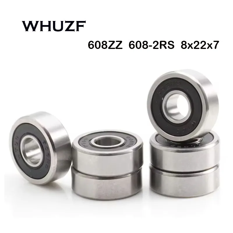 

10Pcs 608 Ball Bearings 608ZZ 608-2RS ABEC-7 Metal Double Shielded Miniature Deep Groove Skateboard Ball Bearings 8x22x7mm