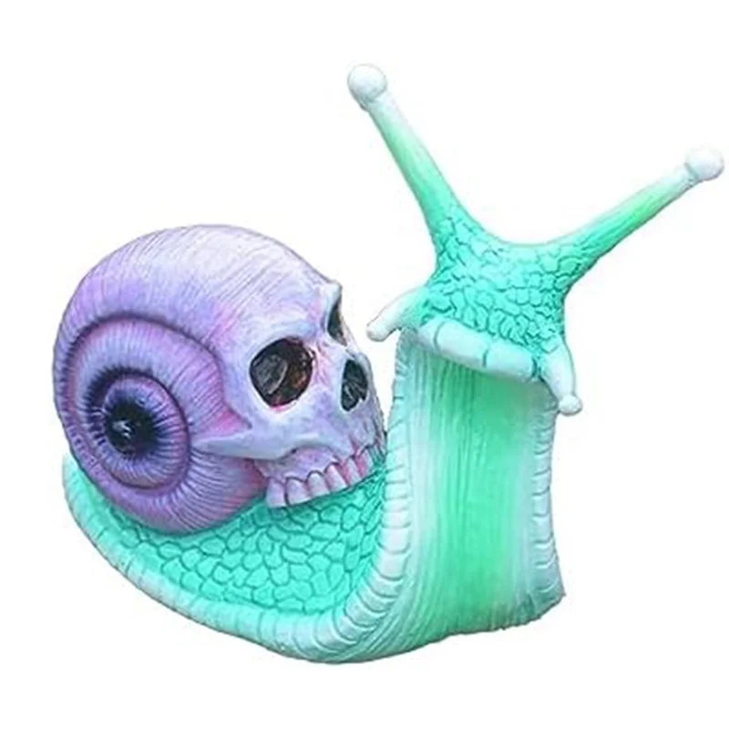 MAKE-Halloween Skull Snail, Skull Sculpture, Home Decor Resin Crafts Outdoor Yard Decoration Skull Art Sculpture Ornament C Dura