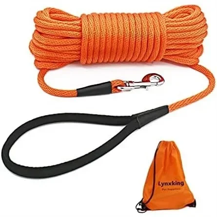 

Heavy Duty Check Cord Dog Leash Long Lead Training Tracking Line 10ft 15ft 30ft 50ft for Small Medium Large Dogs