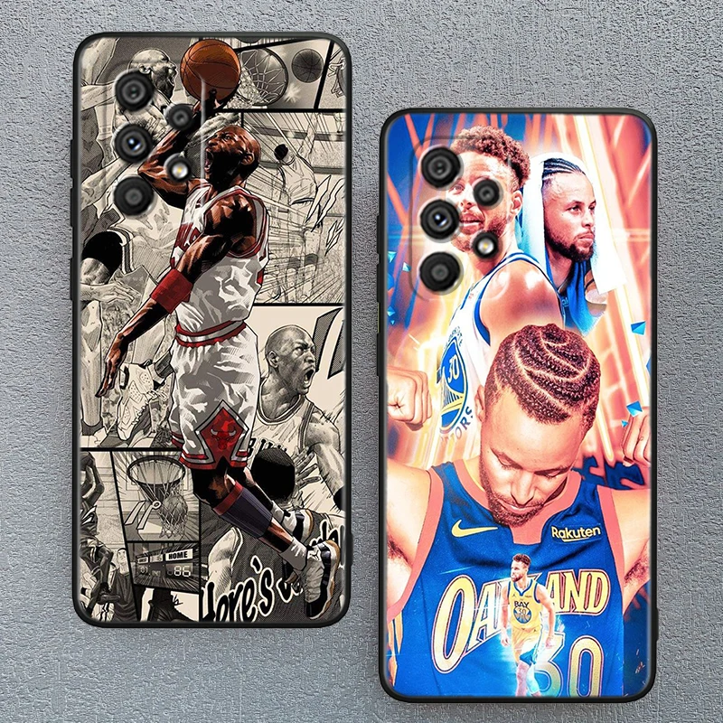 Basketball Superstar Art For Samsung A53 A52 A33 A32 A51 A71 A21S A13 A73 A50 A22 A23 A03 A72 A54 A12 5G Black Phone Case