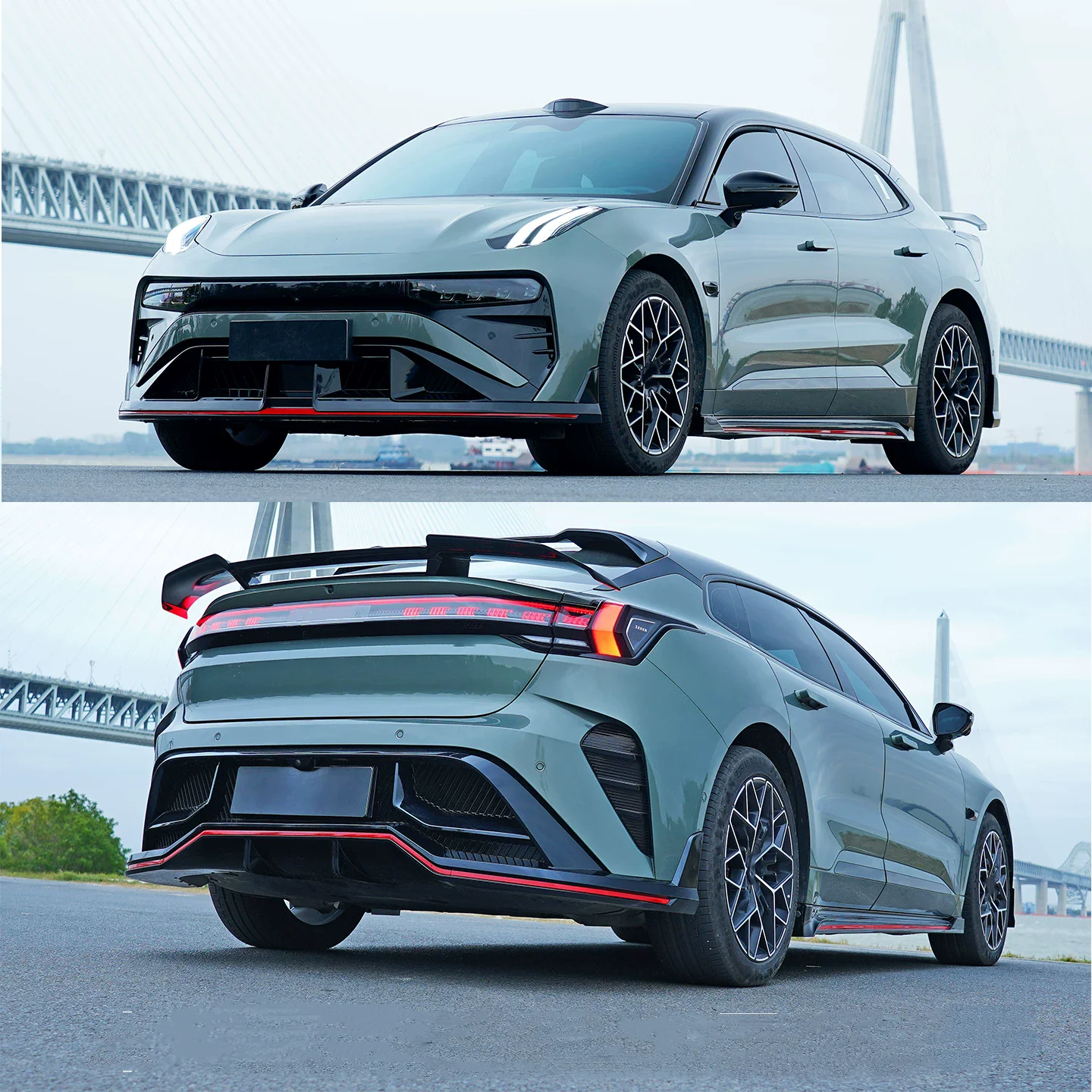 

Car Body kit for Zeekr 001 2021-2026 modified Front bumper rear bumper side skirt rear spoiler surround