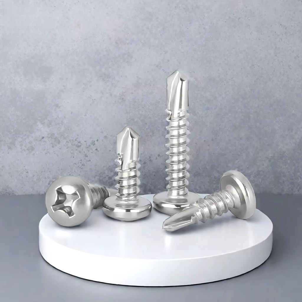 50/20Pcs #8/M4.2 #10/M4.8 Sheet Metal Screws 410 Stainless Steel Pan Head Fast Self Tapping Screws