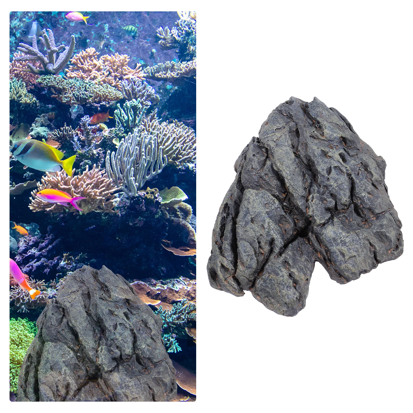 

Resin Material Landscape Tank Stone Ornaments for Fish Tank Stone Ornament Decor hidingstone ornament landscape