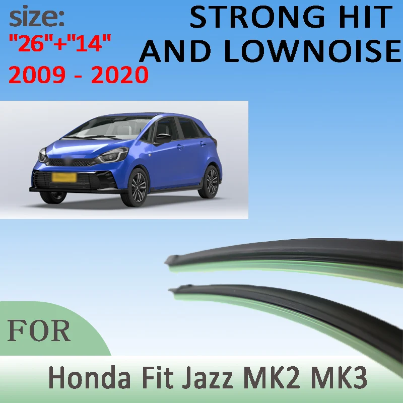

Wiper Front Wiper Blades For Honda Fit Jazz MK2 MK3 2009-2020 2010 2011 2012 2013 Windshield Windscreen 26"14" LHD Accessories