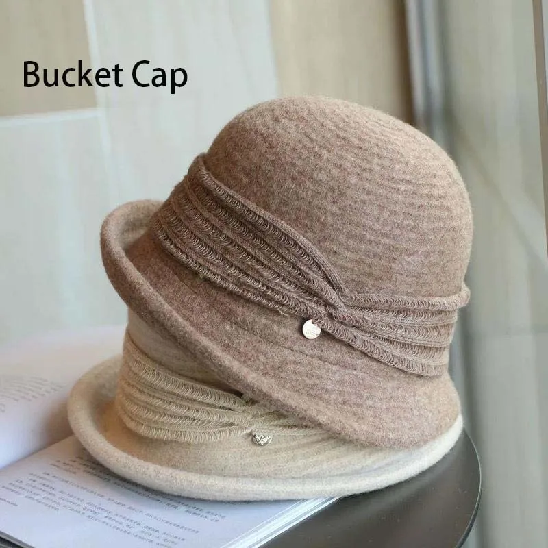 

Новая шерстяная панама в британском стиле для женщин, осенне-зимняя художественная рыбацкая шапка в стиле ретро, модная теплая шапка-котелок
