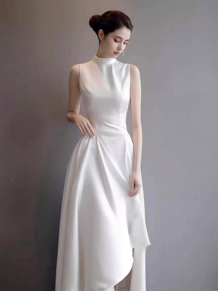 

Ele Lady Par Dr Svel Long Gown Women's Faion High Waist A-Line Skirt Zipper Ba Ne Hanging Sle Cotton