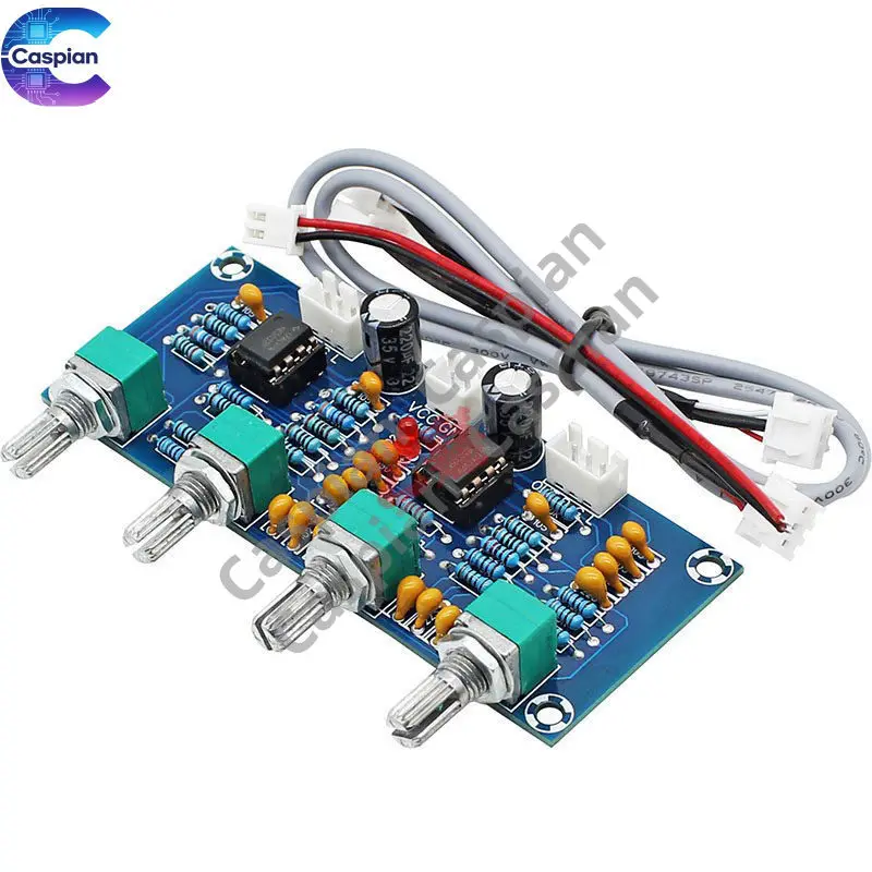 

Dual NE5532 tone board DIY audio dual channel stereo amplifier front-end high, medium, and low adjustment amplification module