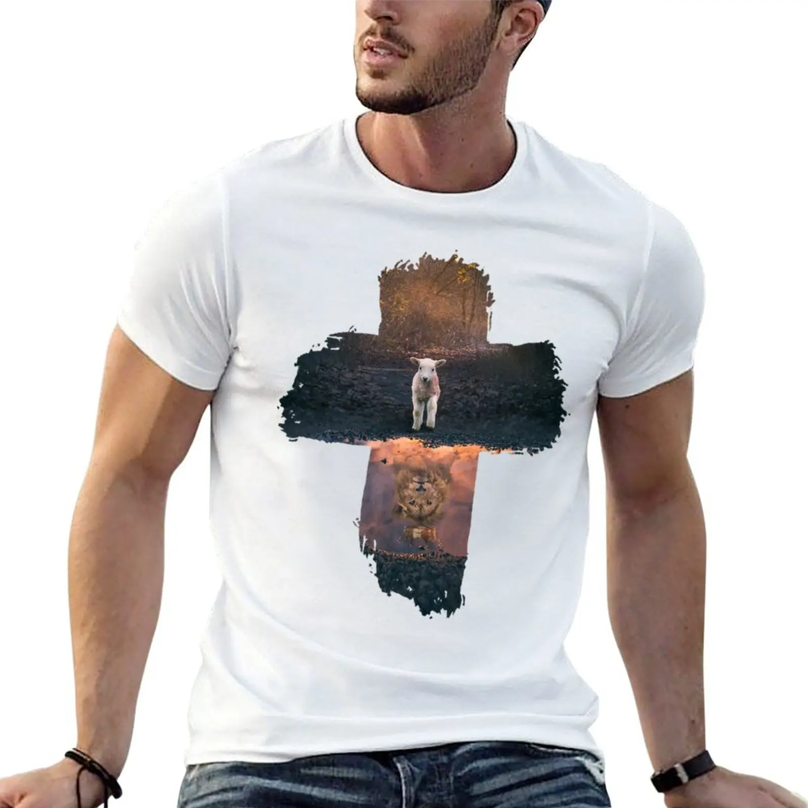 

The Lamb and the Lion T-Shirt graphic t shirts for man man tshirt printed t shirts for man T-shirt
