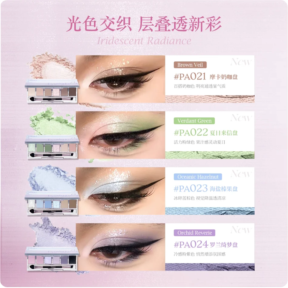 Eunarz Eyeshadow Palette 6 Colors Blue Matte Satin Shimmer High Impact Color Face Makeup Cosmetics