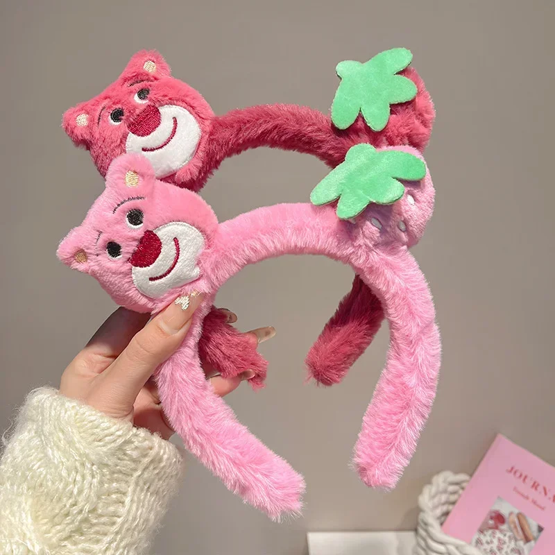 Cute Disney Lotso Plush Headband Girl Face Wash Hairbands Hair Accessories Kids Gift