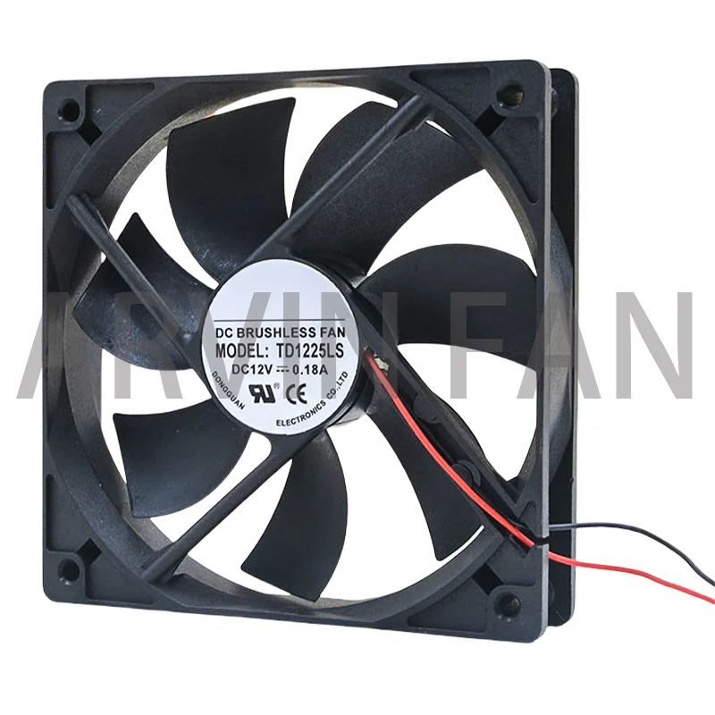 Ventilador de potencia de computadora súper silencioso, chasis TD1225LS 12025 DC12V 0.18A 12CM