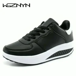 NEW Women Sneakers Breathable Waterproof Wedges Platform Vulcanize Shoes Woman Sneakers Leather Casual Shoes Tenis Feminino