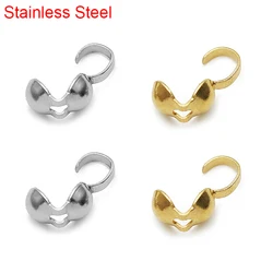 100pcs Stainless Steel Clasps Hooks Gold Color End Connectors For Diy Beaded Necklace Bracelet Findings Jewelry Supplies Making