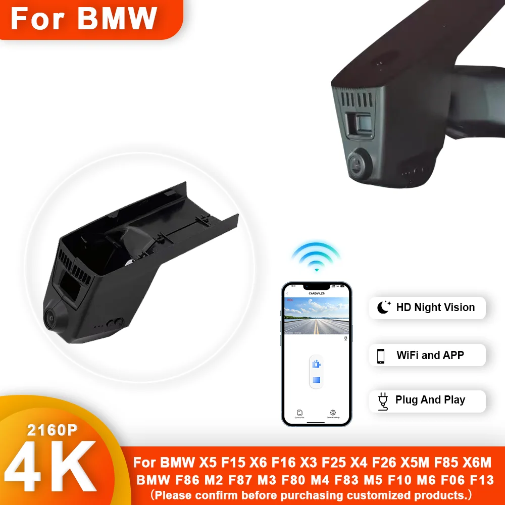 Customized 4K HD DashCam For BMW X5 F15 X6 F16 X3 F25 X4 F26 X5M F85 X6M F86 m2 f87 m3 f80 m4 f83 m5 f10 m6 f06 f13 WIFI Car Dvr