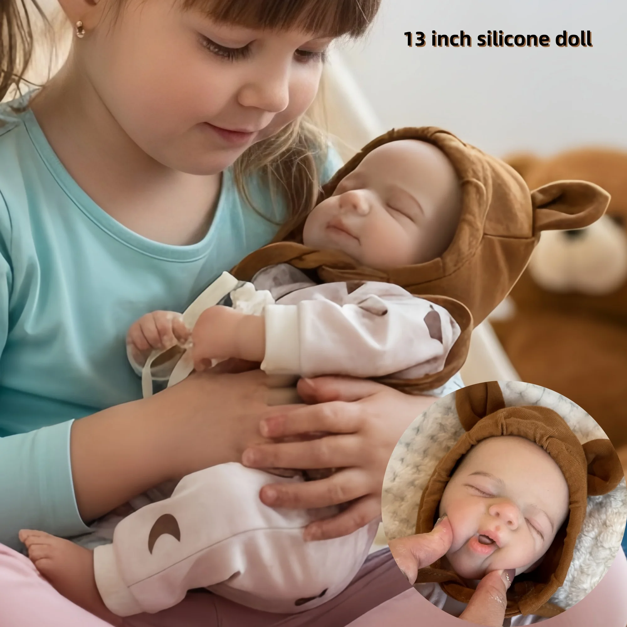 13-calowa lalka reborn z otwartymi ustami, silikonowa, ręcznie malowana, Pascale Bebe Girl, lalki reborn de Muñecas Silicona Boneca Renascida