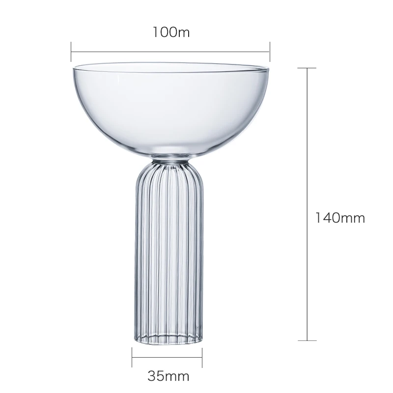 Inmeet Margarita Cocktail Glass/Champagne Glass/Wedding Party Wine Glasses/Bar Tool/High Borosilicate Glass Cup