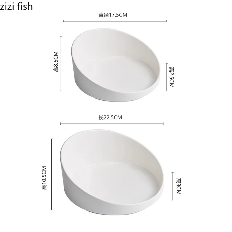 طبق سيراميك أبيض طبق سلطة الحلوى ديم سوم لوحة أطباق للوجبات الخفيفة أطباق تقديم المطبخ الجزيئي مطعم أدوات المائدة #5